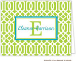Note Cards/Stationery by Prints Charming - Lime Lattice Pattern (Folded)