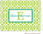 Note Cards/Stationery by Prints Charming - Lime Lattice Pattern (Folded)
