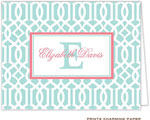 Note Cards/Stationery by Prints Charming - Mint Lattice Pattern (Folded)