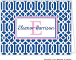 Note Cards/Stationery by Prints Charming - Navy Lattice Pattern (Folded)