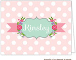 Note Cards/Stationery by Prints Charming - Sweet Pink Polka Dot Banner (Folded)