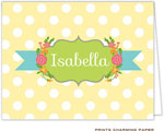 Note Cards/Stationery by Prints Charming - Yellow Polka Dot Banner (Folded)