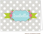 Note Cards/Stationery by Prints Charming - Gray Polka Dot Banner (Folded)