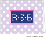 Note Cards/Stationery by Prints Charming - Preppy Purple Monogram Dot (Folded)