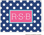 Note Cards/Stationery by Prints Charming - Navy Blue Monogram Dot (Folded)