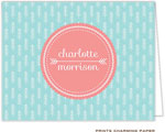 Note Cards/Stationery by Prints Charming - Aqua Blue Arrows (Folded)