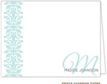 Note Cards/Stationery by Prints Charming - Aqua Classic Motif (Folded)