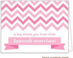 Note Cards/Stationery by Prints Charming - Pink Chevron Banner (Folded)