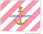 Note Cards/Stationery by Prints Charming - Coral Stripe Anchor (Folded)