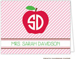 Note Cards/Stationery by Prints Charming - Pink Monogram Apple (Folded)