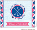 Prints Charming Note Cards/Stationery - Blue Arrow Seal Camp Mail (Folded)
