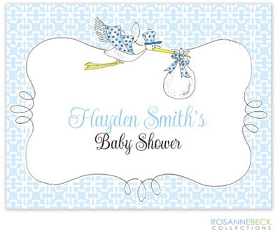 Rosanne Beck Stationery - Stork - Blue Rosanne Beck Stationery - Stork - Blue
