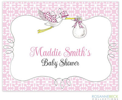 Rosanne Beck Stationery - Stork - Pink Rosanne Beck Stationery - Stork - Pink