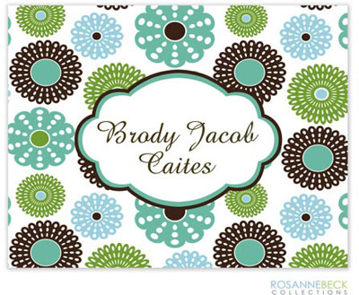 Rosanne Beck Stationery - Retro Flower - Blue Rosanne Beck Stationery - Retro Flower - Blue