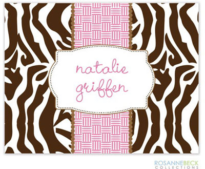Rosanne Beck Stationery - Zebra - Pink Rosanne Beck Stationery - Zebra - Pink