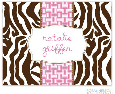 Rosanne Beck Stationery - Zebra - Pink