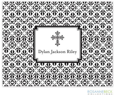 Rosanne Beck Stationery - Victorian Cross - Black