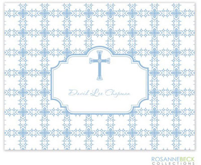 Rosanne Beck Stationery - Tile Cross - Blue