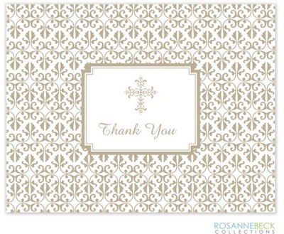 Rosanne Beck Stationery - Victorian Cross - Pewter