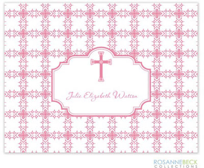 Rosanne Beck Stationery - Tile Cross - Pink Rosanne Beck Stationery - Tile Cross - Pink