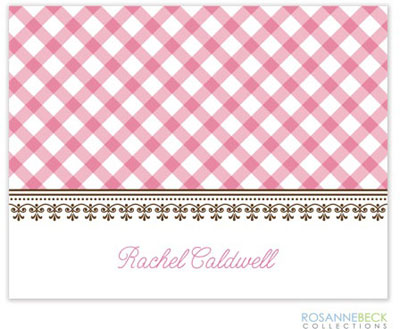 Rosanne Beck Stationery - Gingham - Pink