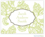 Rosanne Beck Stationery - Woodcut Floral - Lime