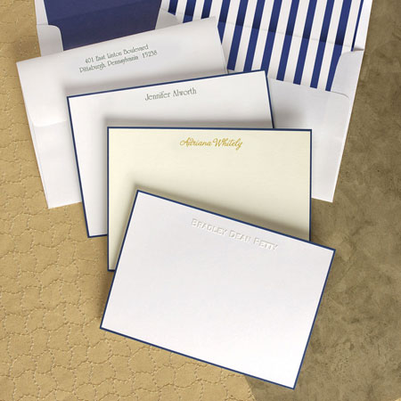 Stationery/Thank You Notes by Rytex - Hand Bordered Cards (Navy) Stationery/Thank You Notes by Rytex - Hand Bordered Cards (Navy)