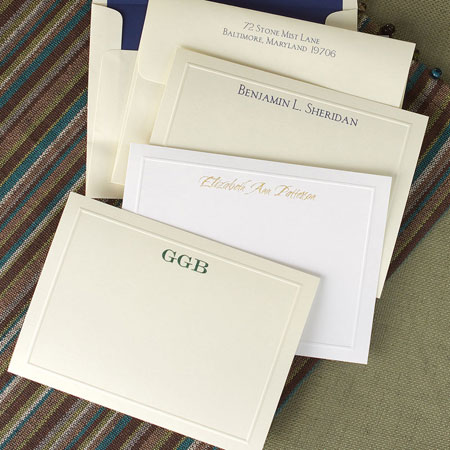 Stationery/Thank You Notes by Rytex - Elegant Blind Embossed Border Cards