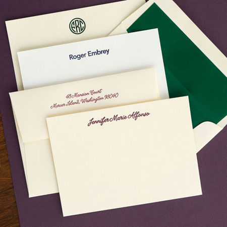 Stationery/Thank You Notes by Rytex - Classic Letterpress Correspondence Cards