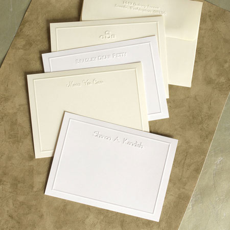 Stationery/Thank You Notes by Rytex - Blind Embossed Border Cards
