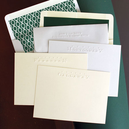 Stationery/Thank You Notes by Rytex - Callaway Blind Embossed Cards