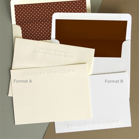 Stationery/Thank You Notes by Rytex - Whitcomb Blind Embossed Cards