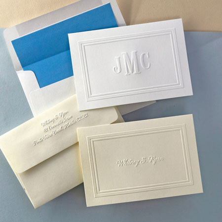 Stationery/Thank You Notes by Rytex - Blind Embossed Border Notes Stationery/Thank You Notes by Rytex - Blind Embossed Border Notes