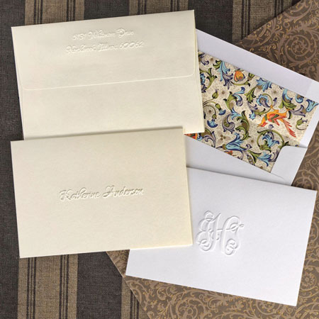 Henley Traditional Monogram Embossed Folded Note Cards