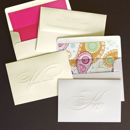 Stationery/Thank You Notes by Rytex - Elegant Initial Foldnotes