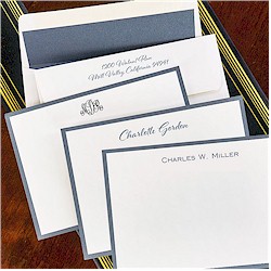 Stationery/Thank You Notes by Rytex - Wide Hand Bordered Cards (Metallic Charcoal)