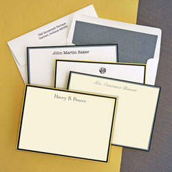 Stationery/Thank You Notes by Rytex - Double Hand Bordered Cards (Black/Grey or Gold/Black)