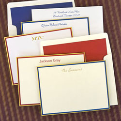 Stationery/Thank You Notes by Rytex - Double Hand Bordered Cards (Wine/Gold or Navy/Gold)