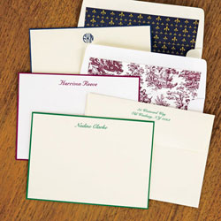 Stationery/Thank You Notes by Rytex - Double-Thick Hand Bordered Cards (Wine, Navy or Hunter Green)