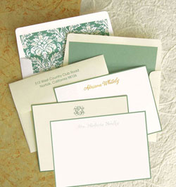 Stationery/Thank You Notes by Rytex - Hand Bordered Cards (Sage)