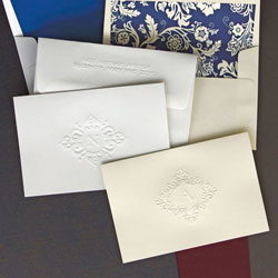 Stationery/Thank You Notes by Rytex - Baroque Blind Embossed Foldnotes