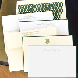 Stationery/Thank You Notes by Rytex - Hand Bordered Cards (Hunter Green)