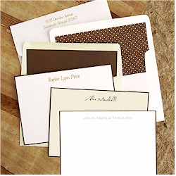 Stationery/Thank You Notes by Rytex - Hand Bordered Cards (Brown)