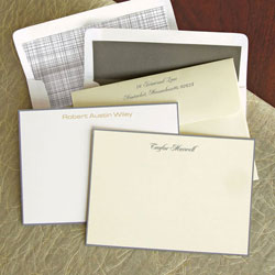 Stationery/Thank You Notes by Rytex - Hand Bordered Cards (Grey)