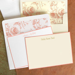 Stationery/Thank You Notes by Rytex - Hand Bordered Cards (Peach)