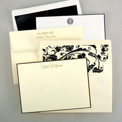 Stationery/Thank You Notes by Rytex - Hand Bordered Cards (Black)