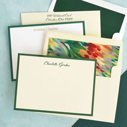 Stationery/Thank You Notes by Rytex - Wide Hand Bordered Cards (Hunter Green)
