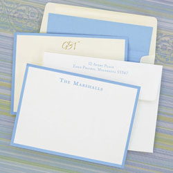 Stationery/Thank You Notes by Rytex - Wide Hand Bordered Cards (Soft Blue)