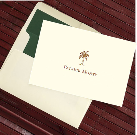 Stationery/Thank You Notes by Rytex - Palm Tree Folded Notes
