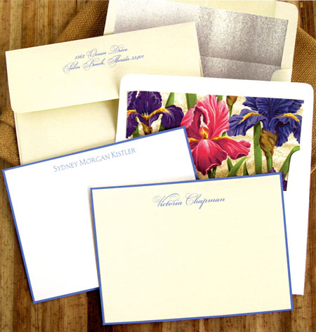 Stationery/Thank You Notes by Rytex - Hand Bordered Cards (Periwinkle)